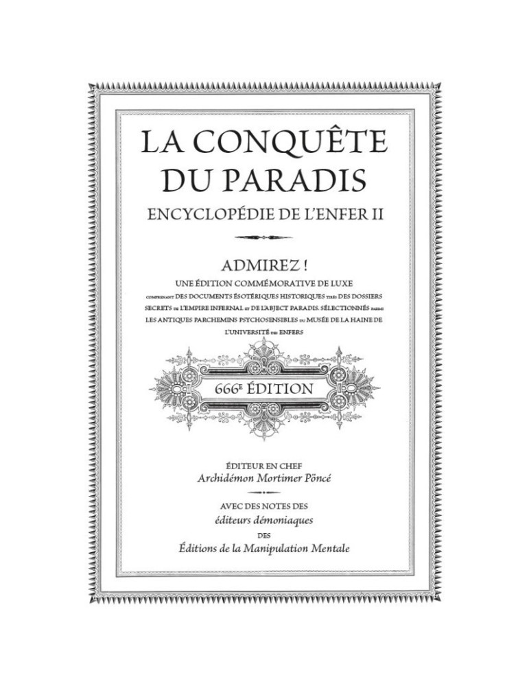 La conquête du Paradis