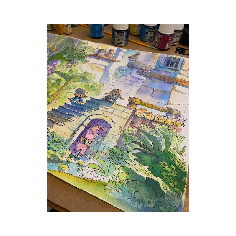 Illustration- Dans les escaliers....