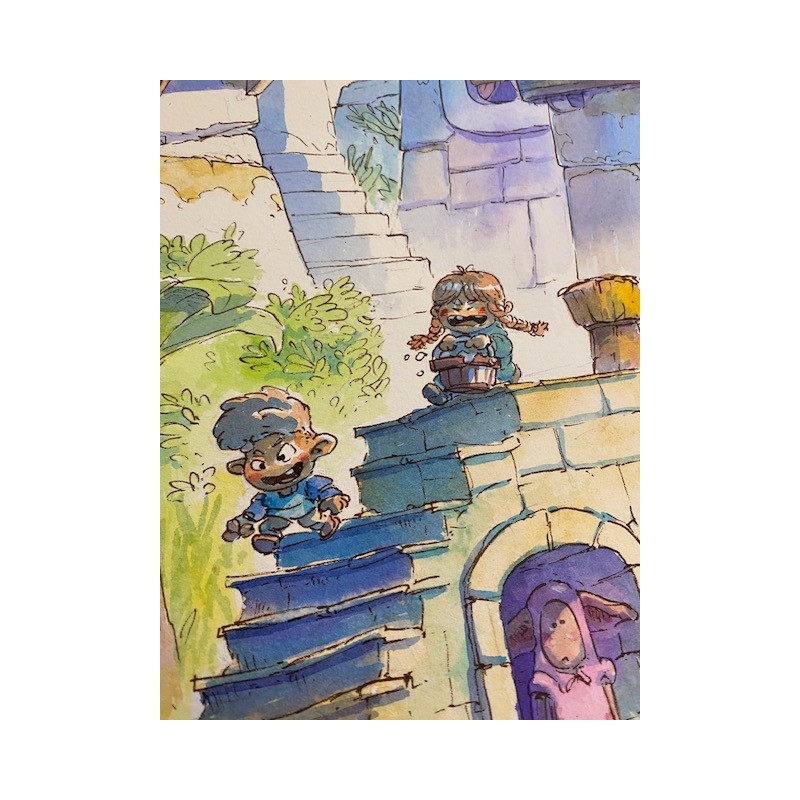 Illustration- Dans les escaliers....