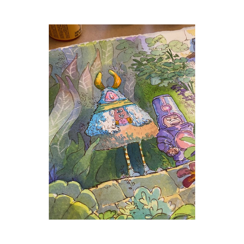 Illustration- Dans les escaliers....