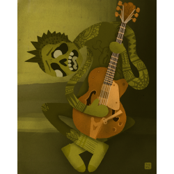 The Old Green Guitarist