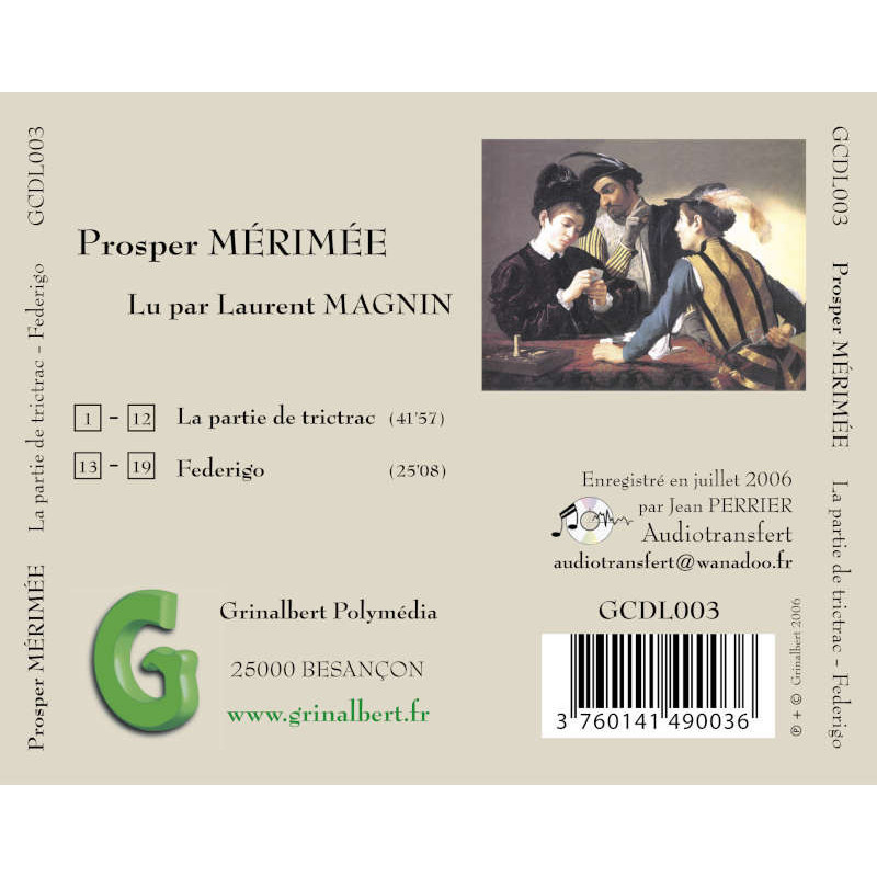 Livre-audio : Prosper Mérimée - La Partie de trictrac