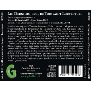 Livre-audio : Jérôme Brie - Les Derniers jours de Toussaint Louverture