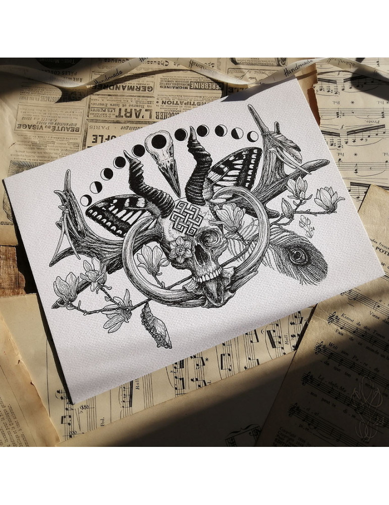 Tirage papier d'un dessin de Martinefa "RENATUS" (Du latin "Renaître") - 21 x 29,5 cm (A4)