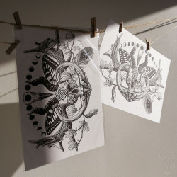 Tirage papier d'un dessin de Martinefa "RENATUS" (Du latin "Renaître") - 21 x 29,5 cm (A4)