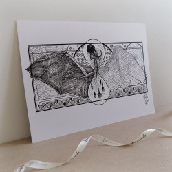 Tirage papier d'un dessin de Martinefa "AMOR FATI" (Du latin : "L'amour du destin") - 21 x 29,5 cm (A4)