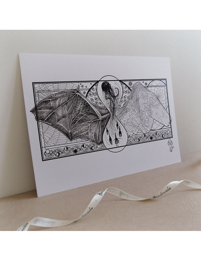 Tirage papier d'un dessin de Martinefa "AMOR FATI" (Du latin : "L'amour du destin") - 21 x 29,5 cm (A4)