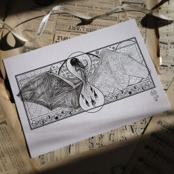 Tirage papier d'un dessin de Martinefa "AMOR FATI" (Du latin : "L'amour du destin") - 21 x 29,5 cm (A4)