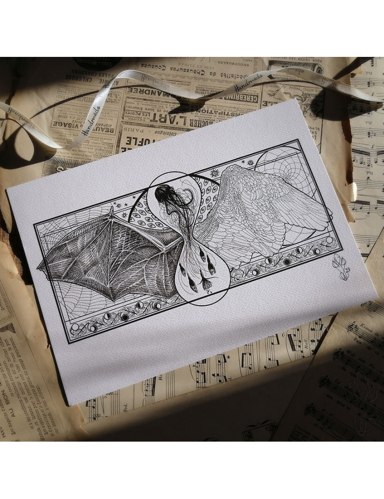 Tirage papier d'un dessin de Martinefa "AMOR FATI" (Du latin : "L'amour du destin") - 21 x 29,5 cm (A4)