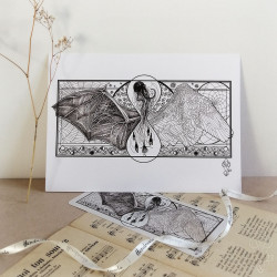 Tirage papier d'un dessin de Martinefa "AMOR FATI" (Du latin : "L'amour du destin") - 21 x 29,5 cm (A4)