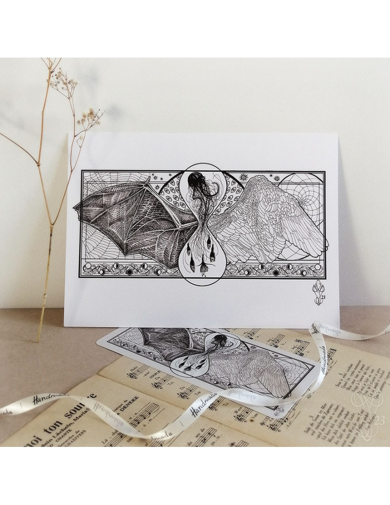 Tirage papier d'un dessin de Martinefa "AMOR FATI" (Du latin : "L'amour du destin") - 21 x 29,5 cm (A4)