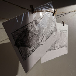 Tirage papier d'un dessin de Martinefa "AMOR FATI" (Du latin : "L'amour du destin") - 21 x 29,5 cm (A4)