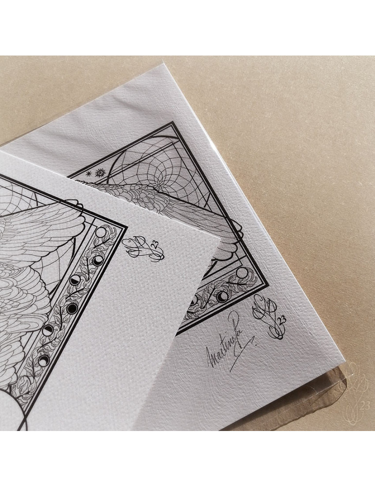 Tirage papier d'un dessin de Martinefa "AMOR FATI" (Du latin : "L'amour du destin") - 21 x 29,5 cm (A4)