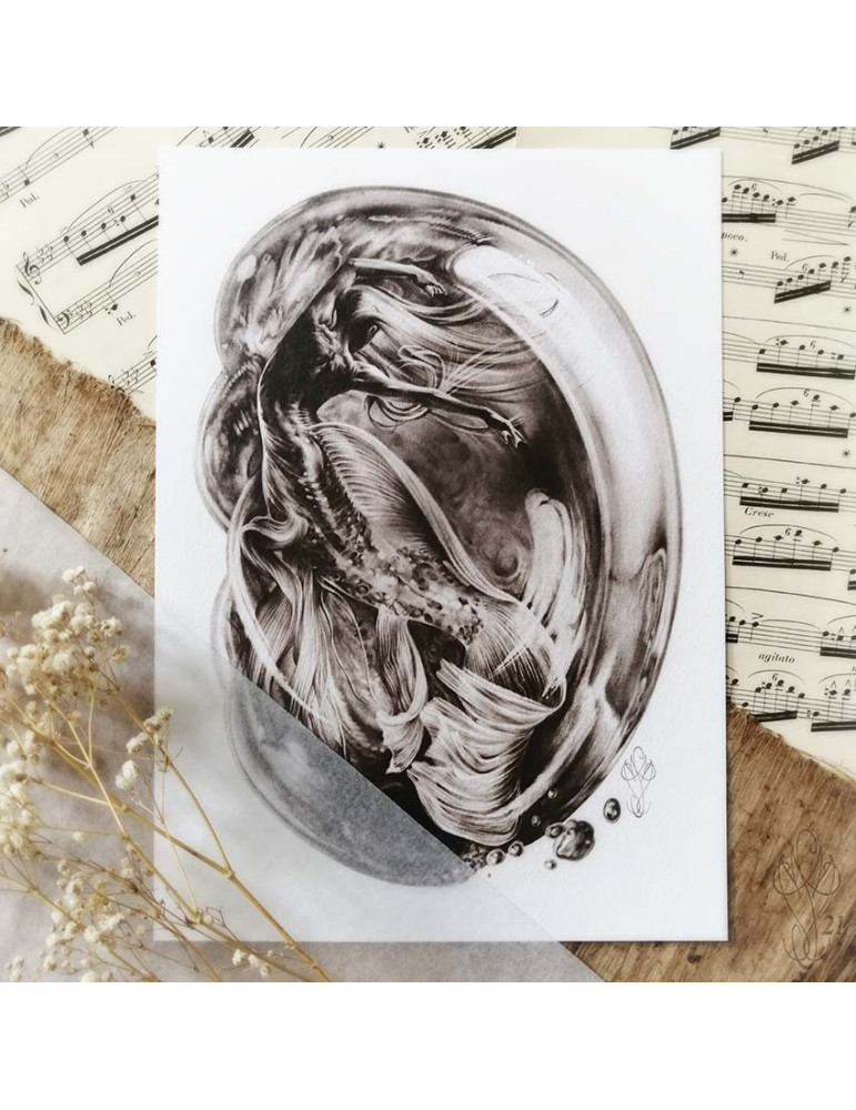 Tirage papier d'un dessin de Martinefa "SIRÈNE" - 21 x 29,5 cm (A4) 