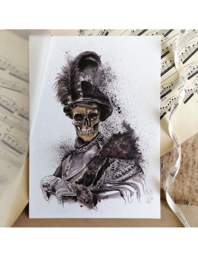 Tirage papier d'une aquarelle de Martinefa "MÂNES 3" - 21 x 29,5 cm (A4)