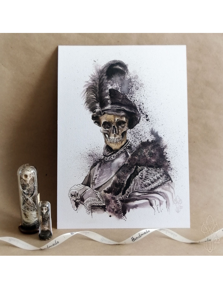 Tirage papier d'une aquarelle de Martinefa "MÂNES 3" - 21 x 29,5 cm (A4)