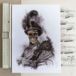 Tirage papier d'une aquarelle de Martinefa "MÂNES 3" - 21 x 29,5 cm (A4)