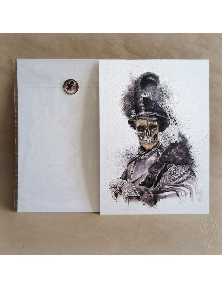 Tirage papier d'une aquarelle de Martinefa "MÂNES 3" - 21 x 29,5 cm (A4)