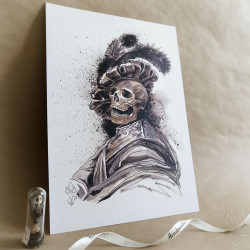 Tirage papier d'une aquarelle de Martinefa "MÂNES 4" - 21 x 29,5 cm (A4)