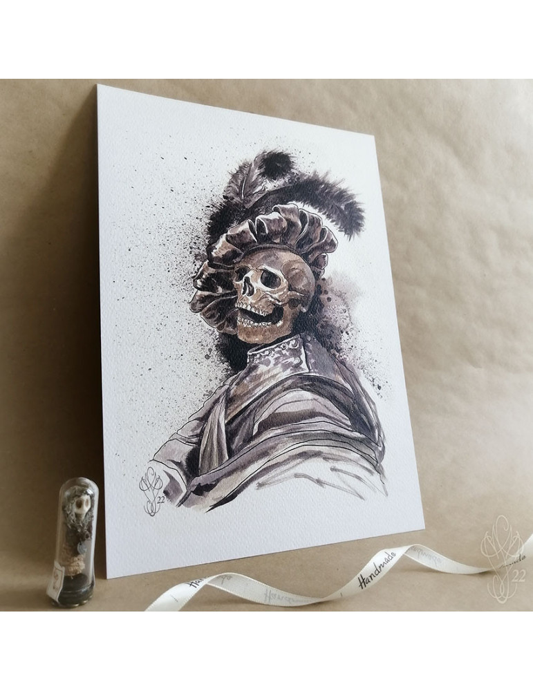 Tirage papier d'une aquarelle de Martinefa "MÂNES 4" - 21 x 29,5 cm (A4)