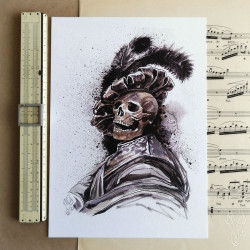 Tirage papier d'une aquarelle de Martinefa "MÂNES 4" - 21 x 29,5 cm (A4)