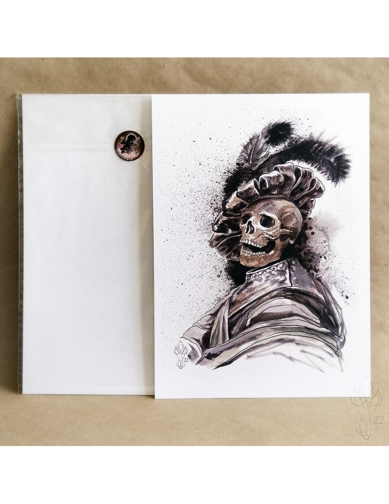 Tirage papier d'une aquarelle de Martinefa "MÂNES 4" - 21 x 29,5 cm (A4)