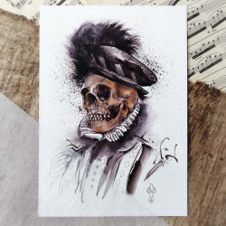 Tirage papier d'une aquarelle de Martinefa "MÂNES 2" - 21 x 29,5 cm (A4)