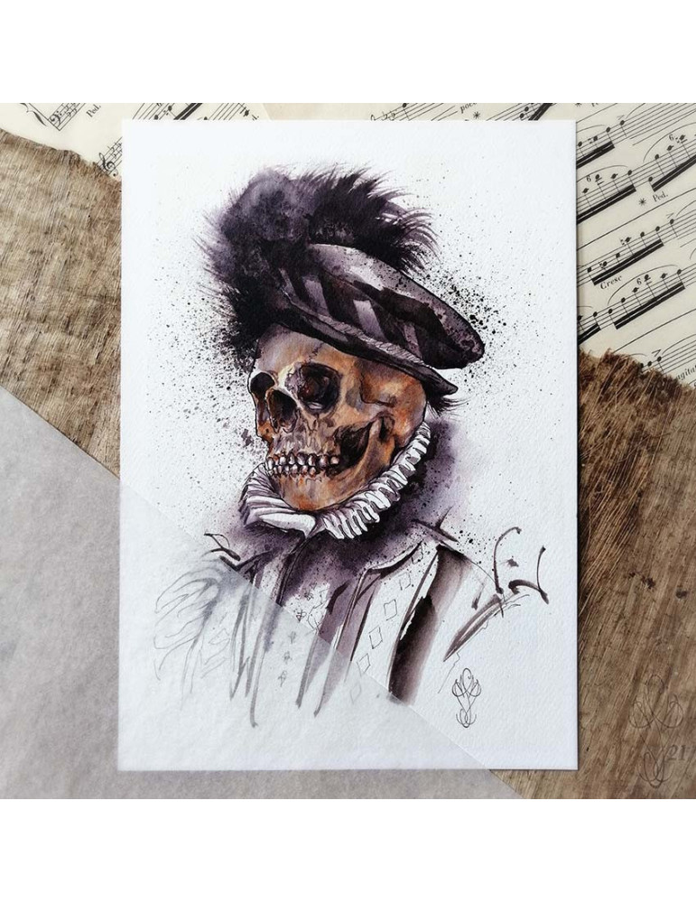 Tirage papier d'une aquarelle de Martinefa "MÂNES 2" - 21 x 29,5 cm (A4)