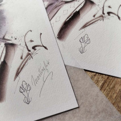 Tirage papier d'une aquarelle de Martinefa "MÂNES 2" - 21 x 29,5 cm (A4)