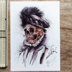 Tirage papier d'une aquarelle de Martinefa "MÂNES 2" - 21 x 29,5 cm (A4)