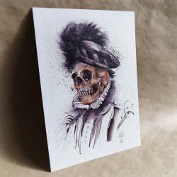 Tirage papier d'une aquarelle de Martinefa "MÂNES 2" - 21 x 29,5 cm (A4)