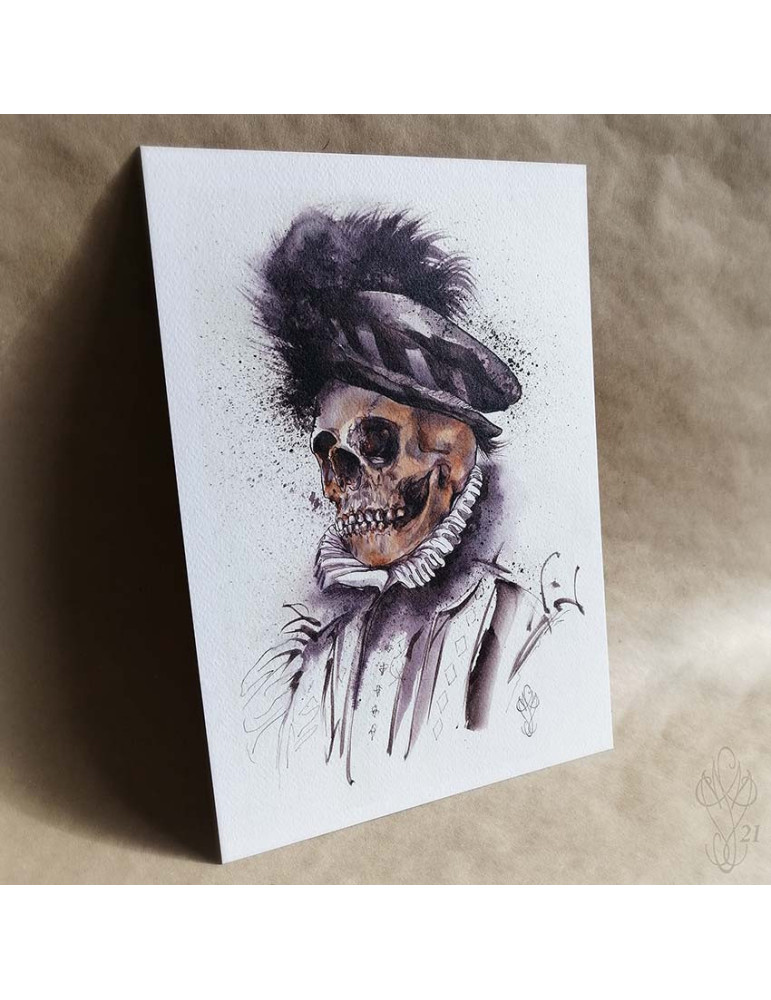 Tirage papier d'une aquarelle de Martinefa "MÂNES 2" - 21 x 29,5 cm (A4)