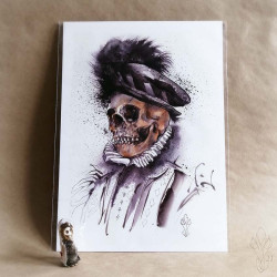 Tirage papier d'une aquarelle de Martinefa "MÂNES 2" - 21 x 29,5 cm (A4)