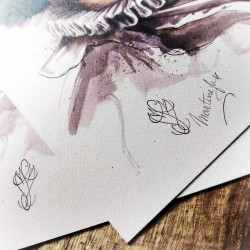 Tirage papier d'une aquarelle de Martinefa "MÂNES 1" - 21 x 29,5 cm (A4)