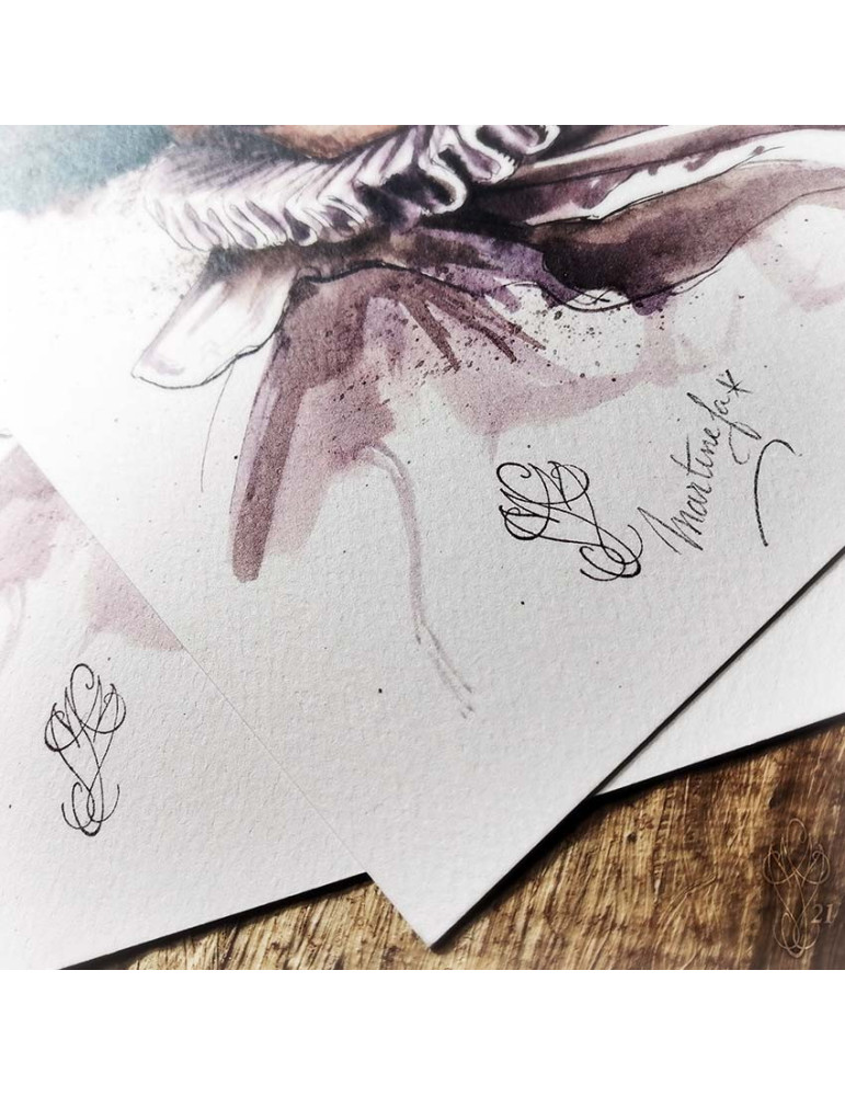 Tirage papier d'une aquarelle de Martinefa "MÂNES 1" - 21 x 29,5 cm (A4)