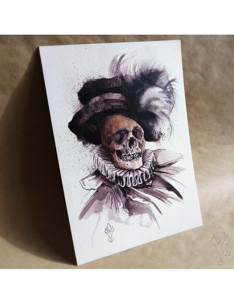 Tirage papier d'une aquarelle de Martinefa "MÂNES 1" - 21 x 29,5 cm (A4)