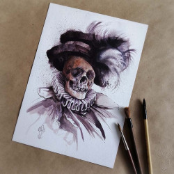 Tirage papier d'une aquarelle de Martinefa "MÂNES 1" - 21 x 29,5 cm (A4)