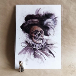 Tirage papier d'une aquarelle de Martinefa "MÂNES 1" - 21 x 29,5 cm (A4)