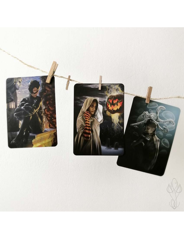 Trio de cartes postales Martinefa "Dark Women" - 14,8 x 10,5 cm