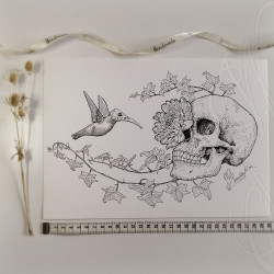 Dessin original à l'encre - "DEW OF HOPE" - pièce unique