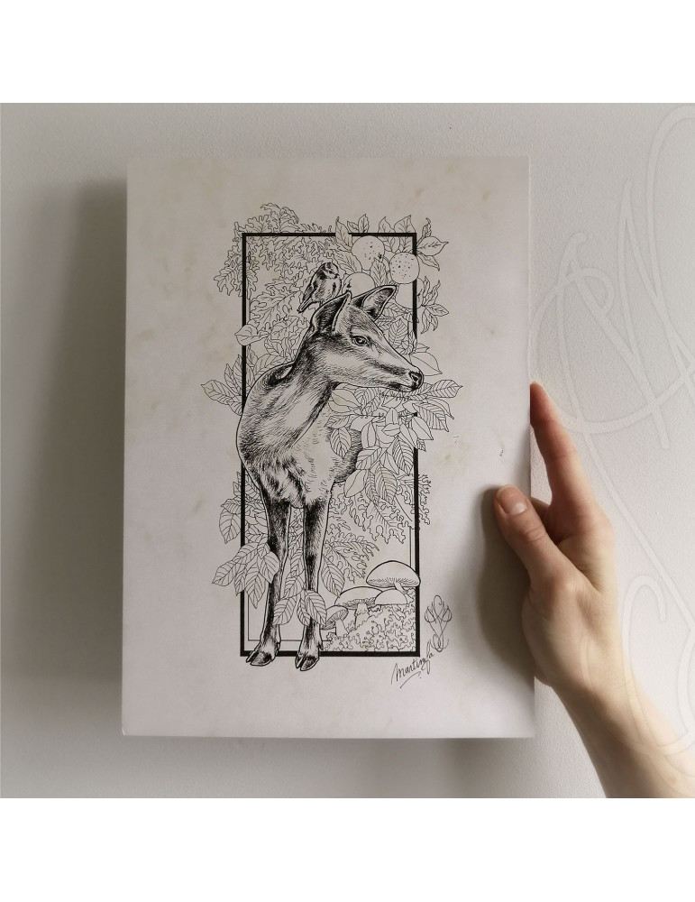 Dessin original à l'encre - "AUTUMN" - pièce unique