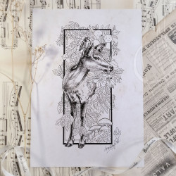 Dessin original à l'encre - "AUTUMN" - pièce unique