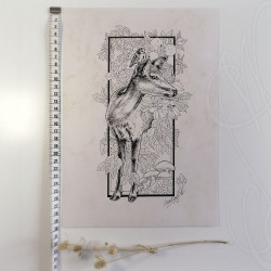 Dessin original à l'encre - "AUTUMN" - pièce unique