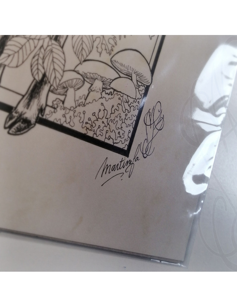 Dessin original à l'encre - "AUTUMN" - pièce unique