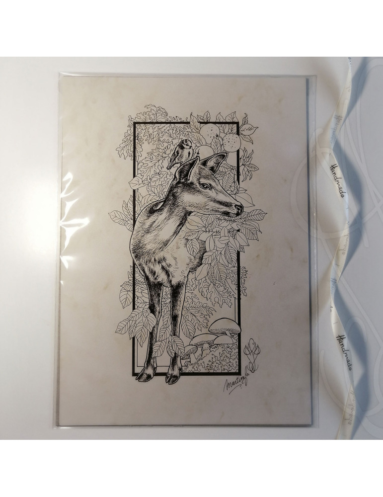 Dessin original à l'encre - "AUTUMN" - pièce unique