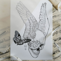 Dessin original à l'encre - "PUPIL DEW" - Pièce unique