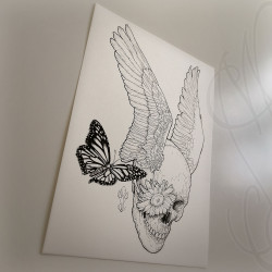 Dessin original à l'encre - "PUPIL DEW" - Pièce unique