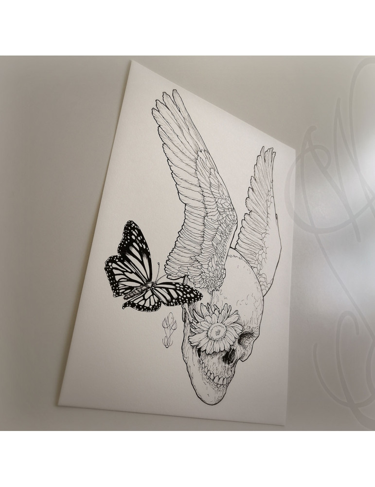 Dessin original à l'encre - "PUPIL DEW" - Pièce unique