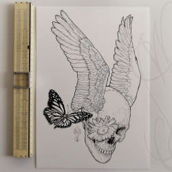 Dessin original à l'encre - "PUPIL DEW" - Pièce unique