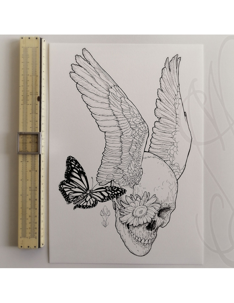 Dessin original à l'encre - "PUPIL DEW" - Pièce unique